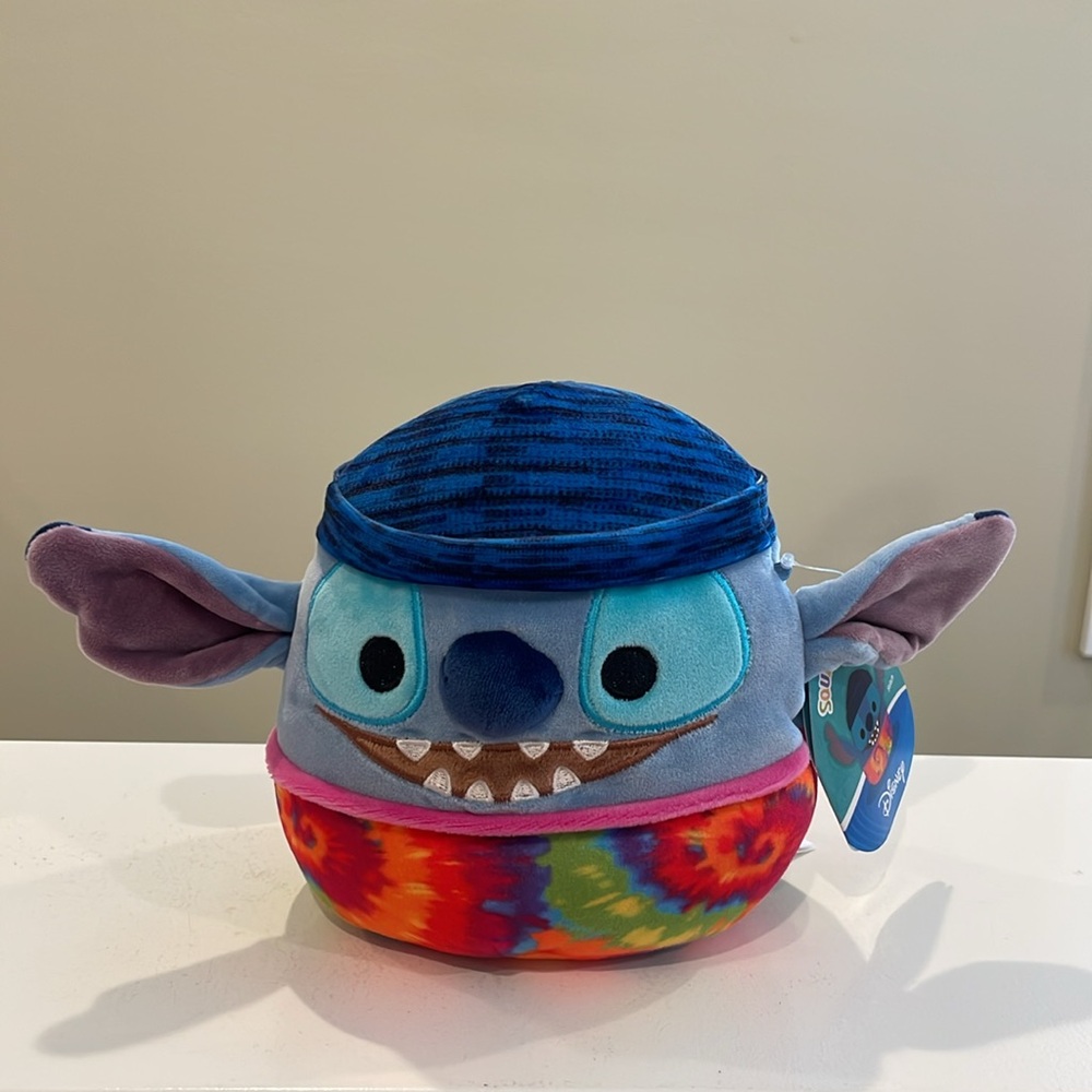 NWT 6.5” Disney Tie-dye Stitch with Beanie  Squishmallow